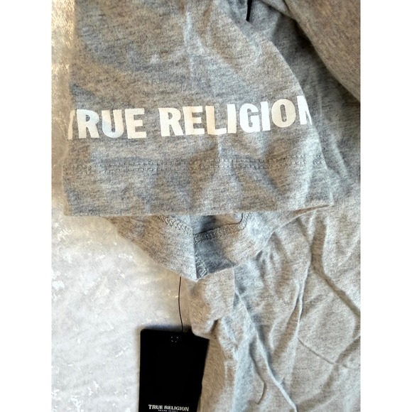True Religion Brand Jeans Mens Medium Heather Grey Strike HS SS Tee Style 700167 - Picture 8 of 8